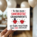 Ruby Anniversary Card for Grandparents 40th Wedding Anniversary