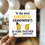 Gold Anniversary Card for Grandparents 50th Anniversary Card
