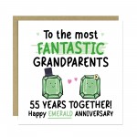 Emerald Anniversary Card for Grandparents 55th Anniversary Card