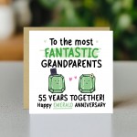 Emerald Anniversary Card for Grandparents 55th Anniversary Card