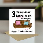 Funny 3rd Anniversary Card For Husband Wife Leather Anniversary