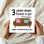 Funny 3rd Anniversary Card For Husband Wife Leather Anniversary