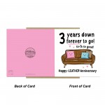 Funny 3rd Anniversary Card For Husband Wife Leather Anniversary