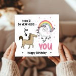 Funny 70th Birthday Card For Friend Mum Auntie Nan Nanny