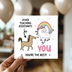 Funny Card For Teaching Assistant Thank You Card Leaving School 