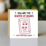 Funny Birthday Card You Are The Queen Of Mums Funny Card For Mum
