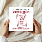 Funny Mothers Day Card You Are The Queen Of Mums Funny Card
