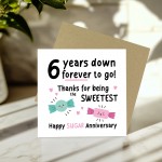 Funny Sugar Anniversary Card For Husband Wife 6th Anniversary