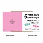 Funny Sugar Anniversary Card For Husband Wife 6th Anniversary