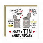 Funny Tin Anniversary Card For Husband 10th Anniversary Card