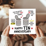 Funny Tin Anniversary Card For Husband 10th Anniversary Card