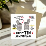 Funny Tin Anniversary Card For Husband 10th Anniversary Card