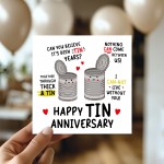 Funny Tin Anniversary Card For Husband 10th Anniversary Card