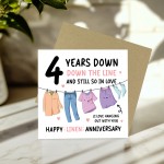 Funny Linen Anniversary Card For Husband Wife 4th Anniversary