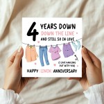 Funny Linen Anniversary Card For Husband Wife 4th Anniversary