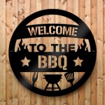 BBQ Sign For Garden Welcome To The BBQ Plaque Hanging Wall Decor