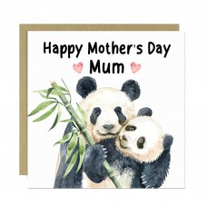 Mothers Day Card For Mum, Mum Mother's Day Gifts, Panda Card Mum