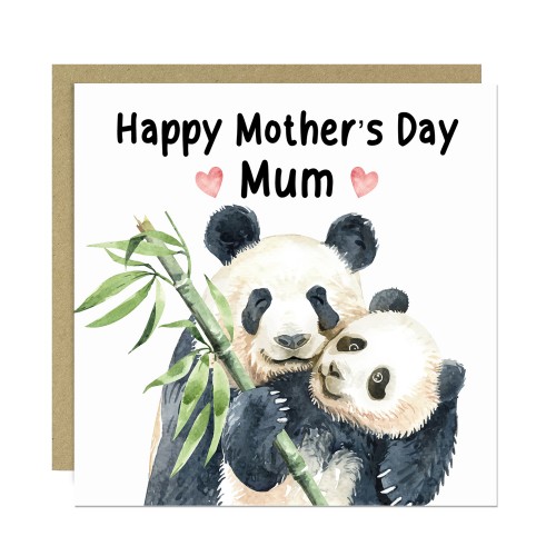 Mothers Day Card For Mum, Mum Mother's Day Gifts, Panda Card Mum
