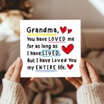 Card For Grandma Birthday Mothers Day With Envelope Thank You