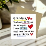 Card For Grandma Birthday Mothers Day With Envelope Thank You