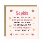 Personalised Birthday Card For Daughter Square Card With Envelop