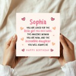 Personalised Birthday Card For Daughter Square Card With Envelop
