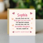 Personalised Birthday Card For Daughter Square Card With Envelop