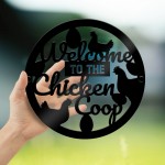 Chicken Coop Sign Wall Mounted Chicken Coop Decor Plaque 35x35cm