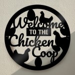 Chicken Coop Sign Wall Mounted Chicken Coop Decor Plaque 35x35cm