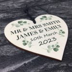 Personalised Mr & Mrs Plaque Wedding Gift For Husband Wife