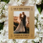 Personalised Wedding Gift Wood Wedding Day Photo Frame and Heart