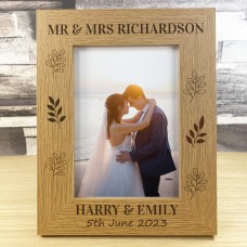 Wood Wedding Photo Frame Personalised Gift For Wife