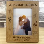 Wood Wedding Photo Frame Personalised Gift For Wife