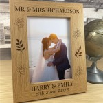 Wood Wedding Photo Frame Personalised Gift For Wife