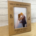 Wood Wedding Photo Frame Personalised Gift For Wife