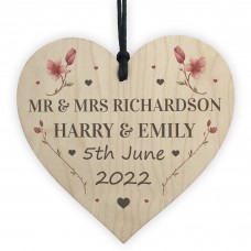 Personalised Mr & Mrs Plaque For Wedding Gift For Husband Wife