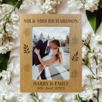 Personalised Wood Wedding Photo Frame and Heart Gift Bride Groom