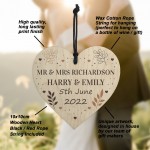 Personalised Wood Wedding Photo Frame and Heart Gift Bride Groom