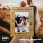 Personalised Wood Wedding Photo Frame and Heart Gift Bride Groom