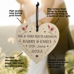 Wedding Gift Wood Wedding Day Personalised Photo Frame and Heart