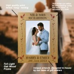 Wedding Gift Wood Wedding Day Personalised Photo Frame and Heart