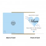 Personalised New Baby Card Watercolour Welcome to the World Card