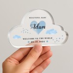 Welcome To The World Gift For Baby Boy Personalised Decor