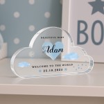 Welcome To The World Gift For Baby Boy Personalised Decor