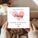 New Baby Card Watercolour Personalised Welcome to the World Card
