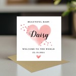 New Baby Card Watercolour Personalised Welcome to the World Card