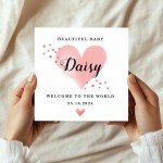 New Baby Card Watercolour Personalised Welcome to the World Card