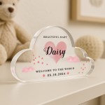 Welcome To The World Gift For Baby Girl Personalised Nursery