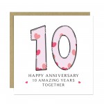 10th Wedding Anniversary Card With Envelope For Wife Husband