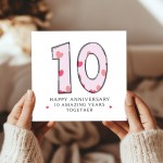 10th Wedding Anniversary Card With Envelope For Wife Husband